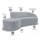 Sofá 3 Lugares Curvo Sala De Estar Living Firenze Direito D02