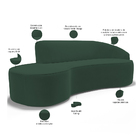 Sofá 3 Lugares Curvo Sala De Estar Living Firenze Direito D02