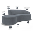 Sofá 3 Lugares Curvo Sala De Estar Living Firenze Direito D02