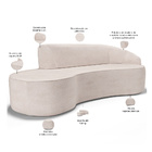 Sofá 3 Lugares Curvo Sala De Estar Living Firenze Direito D02