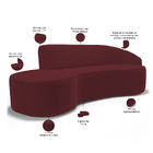 Sofá 3 Lugares Curvo Sala De Estar Living Firenze Direito D02