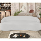 Sofá 3 Lugares Curvo Sala De Estar Living Lótus D02 Corino Br