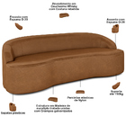 Sofá 3 Lugares Curvo Sala De Estar Living Lótus D02 Couríssim