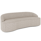 Sofá 3 Lugares Curvo Sala De Estar Living Lótus D02 Linho Beg