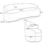 Sofá 3 Lugares Curvo Sala De Estar Living Lótus D02 Linho Cin