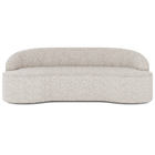 Sofá 3 Lugares Curvo Sala De Estar Living Lótus D02 Linho Cru