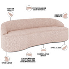 Sofá 3 Lugares Curvo Sala De Estar Living Lótus D02 Linho Ros