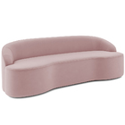 Sofá 3 Lugares Curvo Sala De Estar Living Lótus D02 Veludo Ro