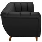 Sofá 3 Lugares Decorativo 238cm Pés Madeira Luare M22 Pu Pret