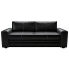 Sofá 3 Lugares Decorativo Sala De Estar Dakota Couro Preto -