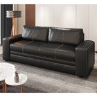 Sofá 3 Lugares Decorativo Sala De Estar Dakota Couro Preto -