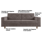 Sofá 3 Lugares Decorativo Sala De Estar Sheron 210cm Veludo A