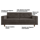 Sofá 3 Lugares Decorativo Sala De Estar Sheron 210cm Veludo T