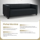 Sofá 3 Lugares Diamante 196cm Preto