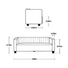 Sofá 3 Lugares Diamante 196cm Preto