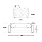 Sofá 3 Lugares Dinamarca 206 Cm Konfort King Cinza