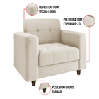 Sofá 3 Lugares E 02 Poltronas Arezzo Linho Bege A19 Pés Chanf