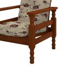 Sofá 3 Lugares E 2 Poltronas Madeira Maciça Com Almofadas Mel