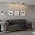 Sofá 3 Lugares Elko Suede Cinza