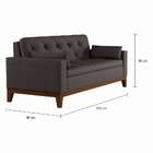 Sofá 3 Lugares Elko Suede Cinza