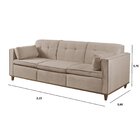 Sofá 3 Lugares Em Linho 210cm Bavos Yescasa Bege