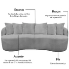 Sofá 3 Lugares Em Linho Cinza 2,40 Place