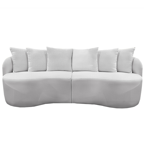 Sofá 3 Lugares Em Linho Cinza Claro 2,40 Place