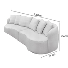 Sofá 3 Lugares Em Linho Cinza Claro 2,40 Place