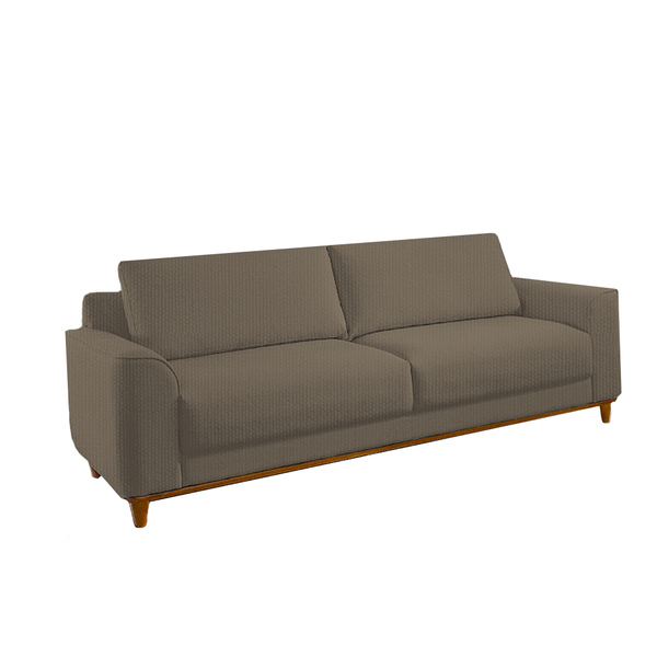 Sofá 3 Lugares Em Linho Marrom 2,20 Aquila
