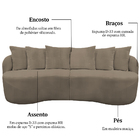 Sofá 3 Lugares Em Linho Marrom 2,40 Place