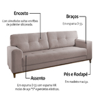 Sofá 3 Lugares Em Veludo Rosé 2,04 Lyra