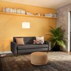 Sofá 3 Lugares Emma Pé Palito Linho Cotton Grafite