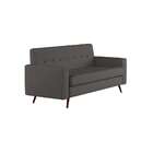 Sofá 3 Lugares Emma Pé Palito Linho Cotton Grafite