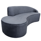 Sofá 3 Lugares Eros D07 Curvo 210cm Braço Direito Veludo Cinz