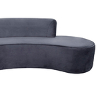 Sofá 3 Lugares Eros D07 Curvo 210cm Braço Esquedo Veludo Cinz