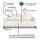 Sofá 3 Lugares Eros Linho Bouclê Off White 200 Cm