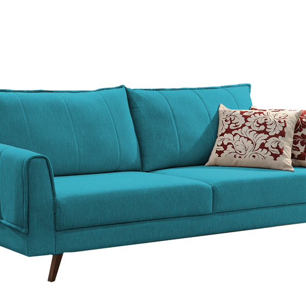 Sofá 3 Lugares Esmeralda Em Veludo 2,10m Cherry