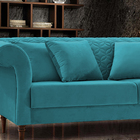 Sofá 3 Lugares Esmeralda Em Veludo 2,26m Magnólia