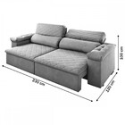 Sofá 3 Lugares Espanha Retrátil E Reclinável Pecan - Vian