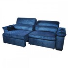 Sofá 3 Lugares Espanha Retrátil E Reclinável Veludo Azul - Vi