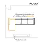 Sofá 3 Lugares Esquerdo Calmness Com Chaise Esquerdo Pé Palit