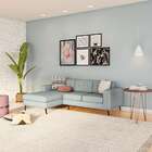 Sofá 3 Lugares Esquerdo Happy Com Chaise Esquerdo Pé Palito L