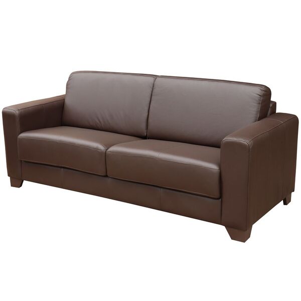 Sofá 3 Lugares Estocolmo 205cm Couro Chocolate G03 - Gran Belo