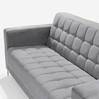 Sofá 3 Lugares Estofado Class Veludo Cinza