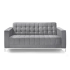 Sofá 3 Lugares Estofado Class Veludo Cinza