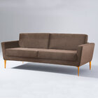 Sofá 3 Lugares Fixo 187 Cm Moderno Retrô Pés Palito Espanha V