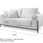 Sofá 3 Lugares Fixo Living Bellagio Linho  Offwhite 01t 2,3m