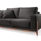 Sofá 3 Lugares Fixo Living Bellagio Linho Preto 12t 2,1m