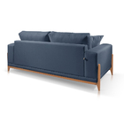 Sofá 3 Lugares Fixo Living Bellagio Suede Azul 14 2,10m