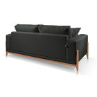 Sofá 3 Lugares Fixo Living Bellagio Suede Preto 15 2,10m